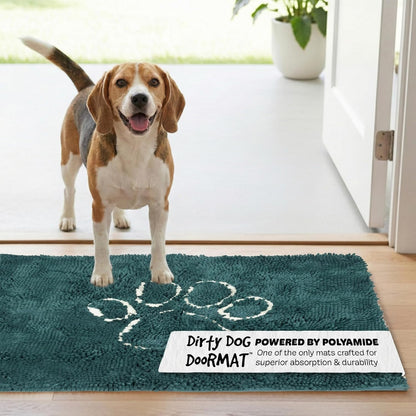 Dog Gone Smart Dirty Dog Doormat - Fast Drying Rug with Super Gripper Backing for Clean Floors - Super Absorbent and Machine Washable Mat for Muddy Paws - Grey