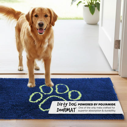 Dog Gone Smart Dirty Dog Doormat - Fast Drying Rug with Super Gripper Backing for Clean Floors - Super Absorbent and Machine Washable Mat for Muddy Paws - Grey