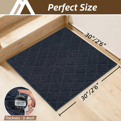 COSY HOMEER Edging Stair Treads Non-Slip Carpet Mat 28inX9in Indoor Stair Runners for Wooden Steps, Edging Stair Rugs for Kids and Dogs, 100% Polyester TPE Backing (7pc, Beige)