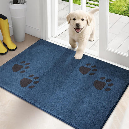 PURRUGS Dirt Trapping Door Mat 20" x 31.5", Non-Skid/Slip Machine Washable Microfiber Entrance Rug, Shoes Scraper, Dog Doormat, Super Absorbent Floor Mat for Muddy Wet Shoes and Paws, Grey