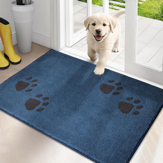 PURRUGS Dirt Trapping Door Mat 20" x 31.5", Non-Skid/Slip Machine Washable Microfiber Entrance Rug, Shoes Scraper, Dog Doormat, Super Absorbent Floor Mat for Muddy Wet Shoes and Paws, Grey
