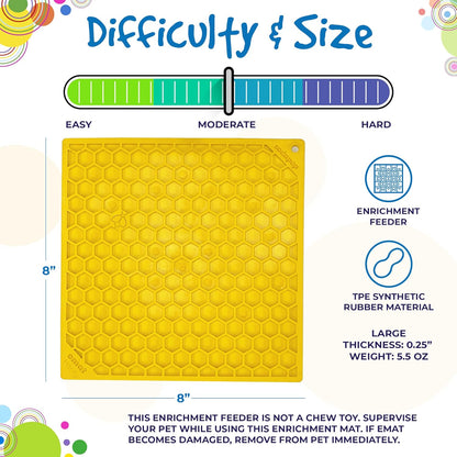 SodaPup Flower Power eMat – Durable Lick Mat Feeder Made in USA from Non-Toxic, Pet-Safe, Food Safe Rubber for Mental Stimulation, Avoiding Overfeeding, Fresh Breath, Digestive Health, & More
