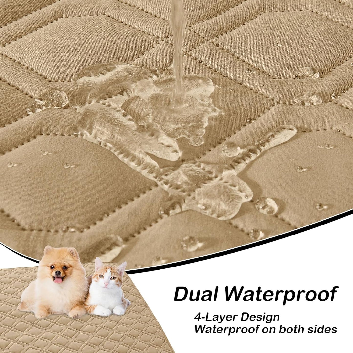 hyha Waterproof Dog Bed Blanket, Soft Pet Blankets, Waterproof Couch Cover for Dogs, Reversible Sofa Covers Washable for Furniture (30x70 Inch, Grey/Dark Grey)