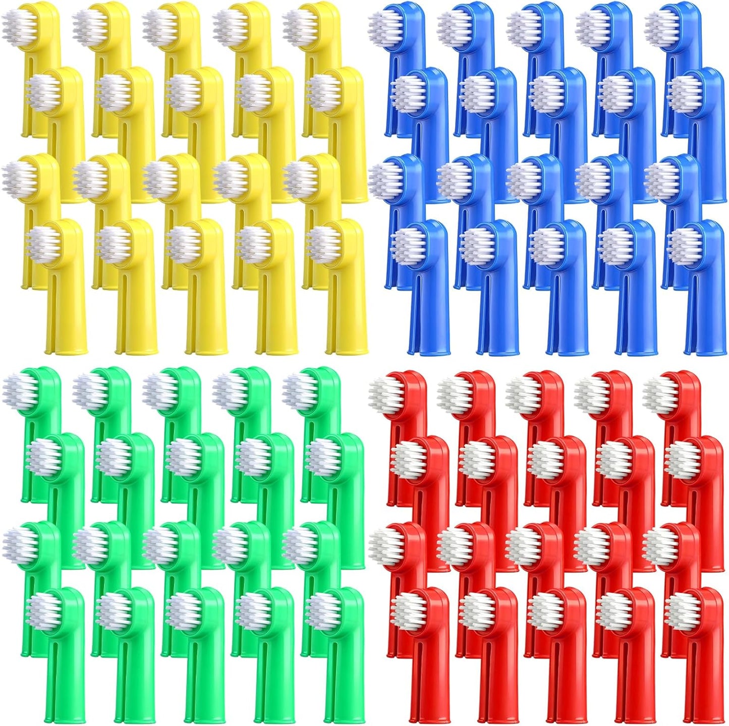 LemonRoad 100 Pcs Dog Toothbrush Pet Finger Brushes Teeth Cleaning Kit Toothbrush Oral Dental Brush Cleaning Pet Tooth Brush Care for Small to Large Dog, Cat, Puppy & Kitten