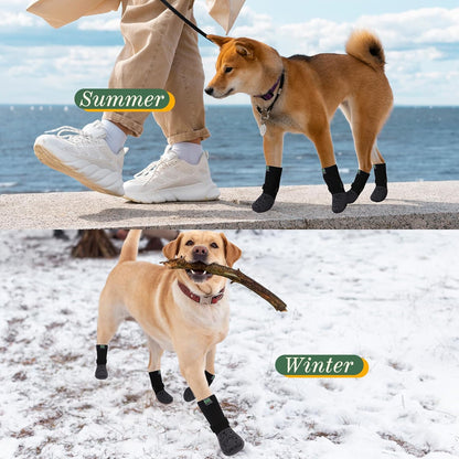 EXPAWLORER Anti Slip Dog Socks to Prevent Licking Paws, Dog Shoes for Hot Pavement Walk, Dog Booties for Hardwood Floors, Dog Boots & Paw Protectors with Grippers for Small Medium Large Senior Dogs M