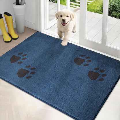 PURRUGS Dirt Trapping Door Mat 20" x 31.5", Non-Skid/Slip Machine Washable Microfiber Entrance Rug, Shoes Scraper, Dog Doormat, Super Absorbent Floor Mat for Muddy Wet Shoes and Paws, Grey