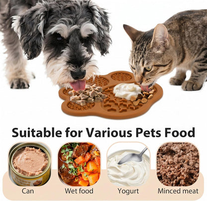 Lick Mat for Dogs and Cats, Slow Feeder Mats with Suction Cups - Bathing, Grooming and Training, Anxiety Relief Feeding Pad,Dishwasher-Safe Yellow