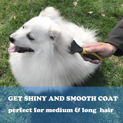 Pet Republique Dog Dematting Tool – Matt Splitters for Dogs, Cats, Rabbits, Long Haired Breed Pets – Effective Pet Dematting, Mat Remover, De-Matting Comb, or Dematter (6+11 Teeth)