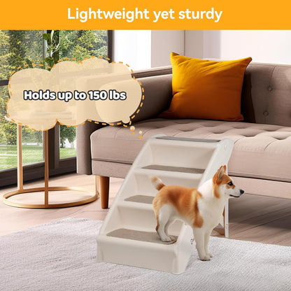 Dog Stairs for High Beds, Foldable Pet Steps Ramp with Non-Slip Bottom for Cats and Small Dogs, for Couch, Car, Portable Waterproof Dog Steps
