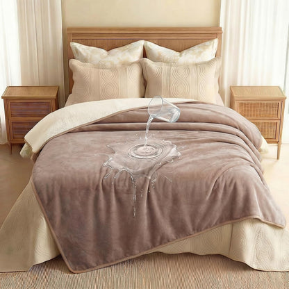 Luciphia Waterproof Bed Blanket Washable,Soft Sherpa Fleece Puppy Reversible Throw Blankets for Small Dog Cat,Furniture Cover Protector Couch Bed from Liquid Pee and Pet Fur, Light Grey, 40" x 28"