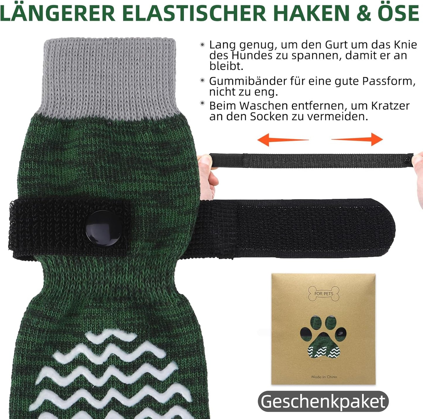 PUPTECK Anti Slip Dog Socks with Double Grippers for Hardwood Floors, Shoes for Hot/Cold Pavement, Boots & Paws Protectors to Prevent Licking, Traction Booties for Senior Small Large Dogs