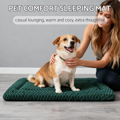 Dog Bed Mat, Reversible Crate Pad & Cute Dog Bed - Machine Washable Kennel Mat with Ultra Soft for Small Dogs (Cool/Warm), 24" x 18", Grey&Star