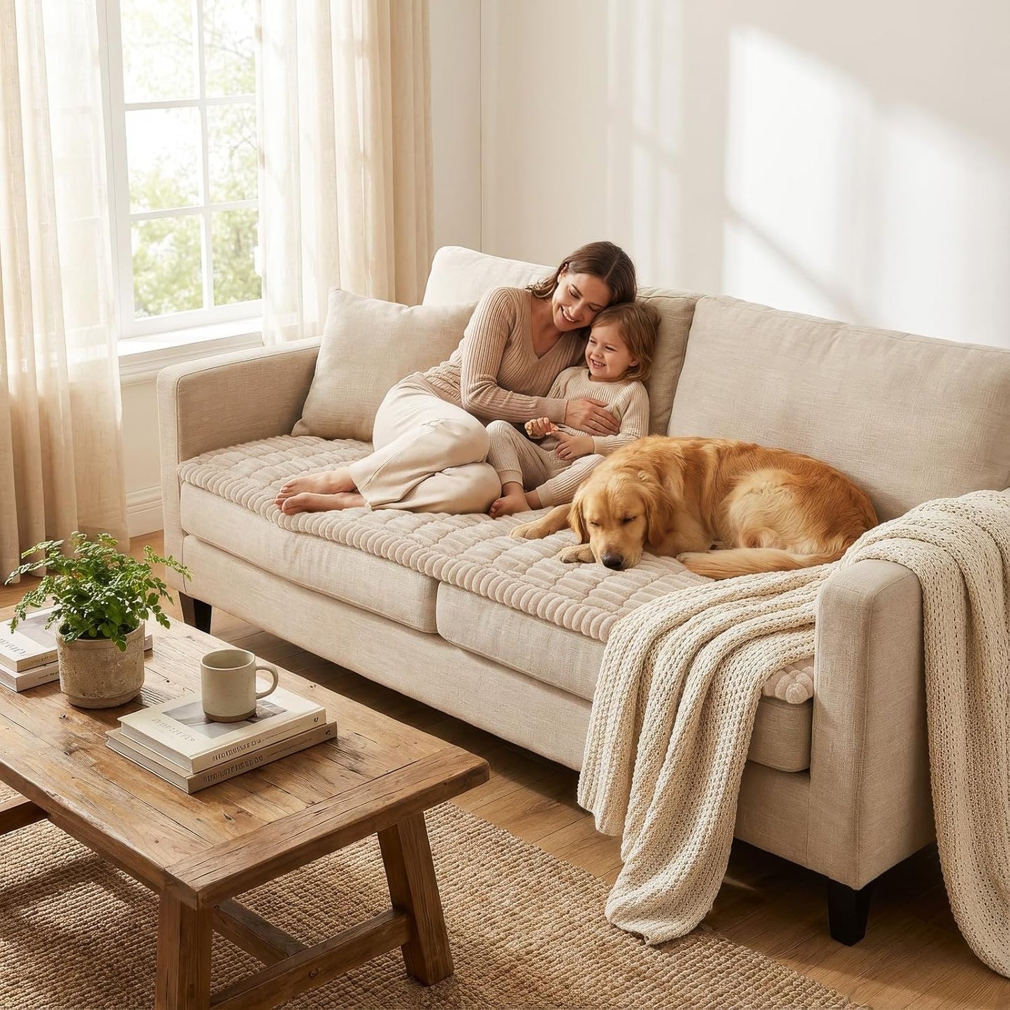 Smiry Couch Cover for Dogs, Non Slip Washable Sofa Protector for Pets, Soft Furniture Cover for Leather & Fabric Couches, Cozy Protect Against Fur, Dirt & Everyday Messes (Dark Grey, 27.6" x 59")