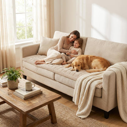 Smiry Couch Cover for Dogs, Non Slip Washable Sofa Protector for Pets, Soft Furniture Cover for Leather & Fabric Couches, Cozy Protect Against Fur, Dirt & Everyday Messes (Dark Grey, 27.6" x 59")