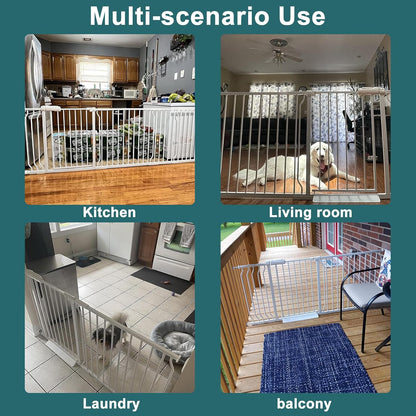 ALLAIBB Extra Wide Pressure Mounted Baby Gate Walk Through Child Kids Safety Toddler Tension White Long Large Pet Dog Gates with Extension for doorways Kitchen (57.48-62.20"/146-158cm, Black)