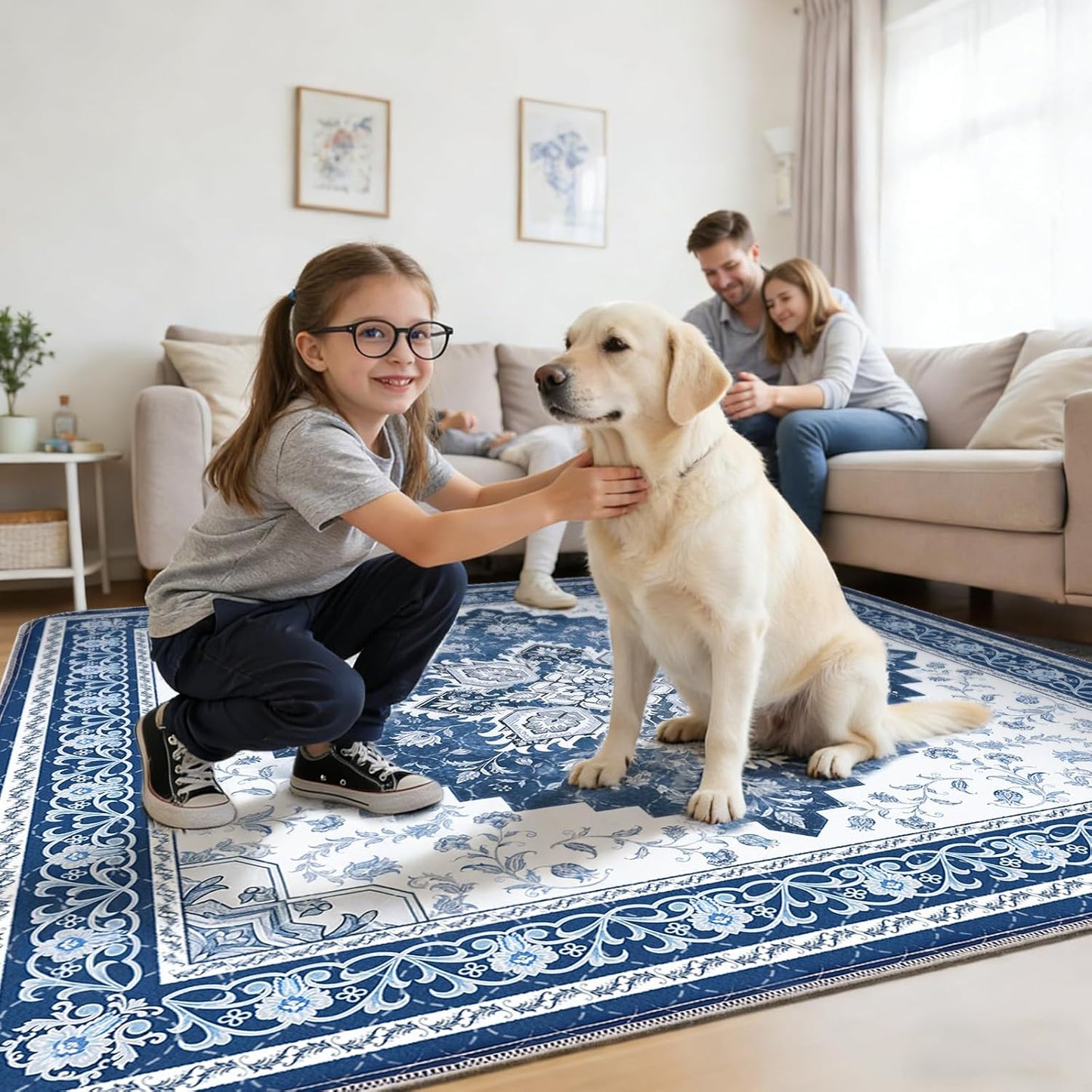 INVENHO Washable Pee Pads for Dogs 72"x72" Reusable Dog Pads Extra Large Upgrade Non-Slip Dog Pee Pads Heavy Absorbency Puppy Pee Pads Quick Dry Whelping Pads/Waterproof Puppy Training Pad
