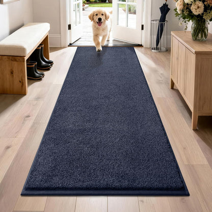 PURRUGS Dirt Trapping Door Mat 20" x 31.5", Non-Slip Machine Washable Entryway Rug, Dog Doormat, Indoor Front Door Mat, Super Absorbent Entry Rug for Muddy Shoes & Paws, Bluish Grey-Black