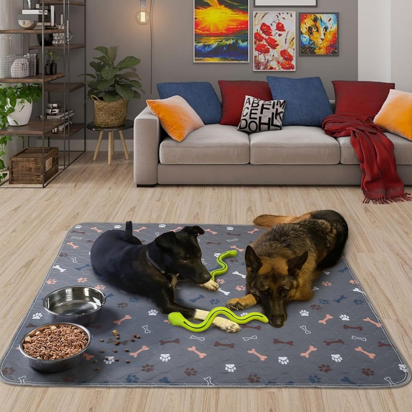 Washable Pee Pads for Dogs, 2Pack Reusable Puppy Pads, Fast Absorbent Dog Pee Pads for Crate Pet Training Pads, Waterproof Whelping Pads for Dogs Bed Mat Crate Indoor (Grey, 18x24)