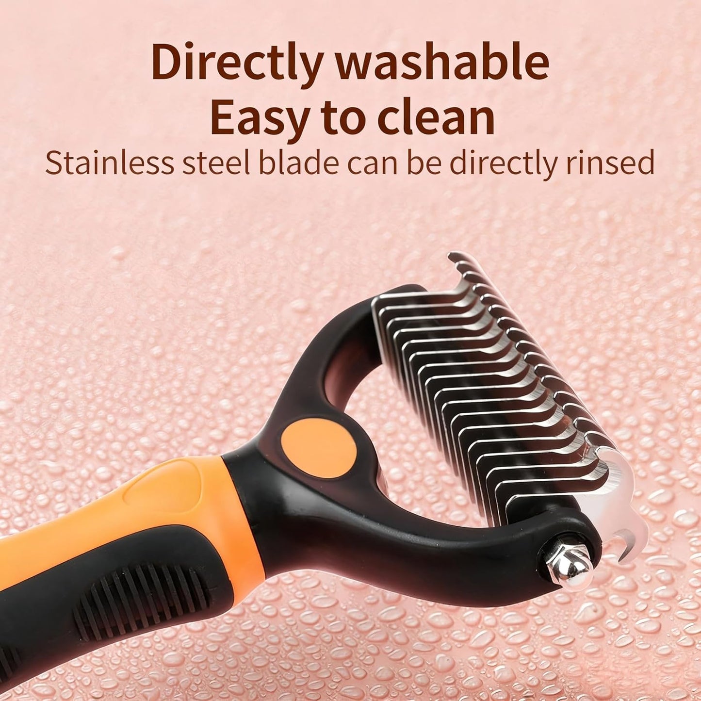 Self-Cleaning Slicker Brush for Dogs & Cats | Gently Removes Loose Undercoat, Mats & Tangles | Effective Pet Grooming Tool for Long & Short Haired Breeds