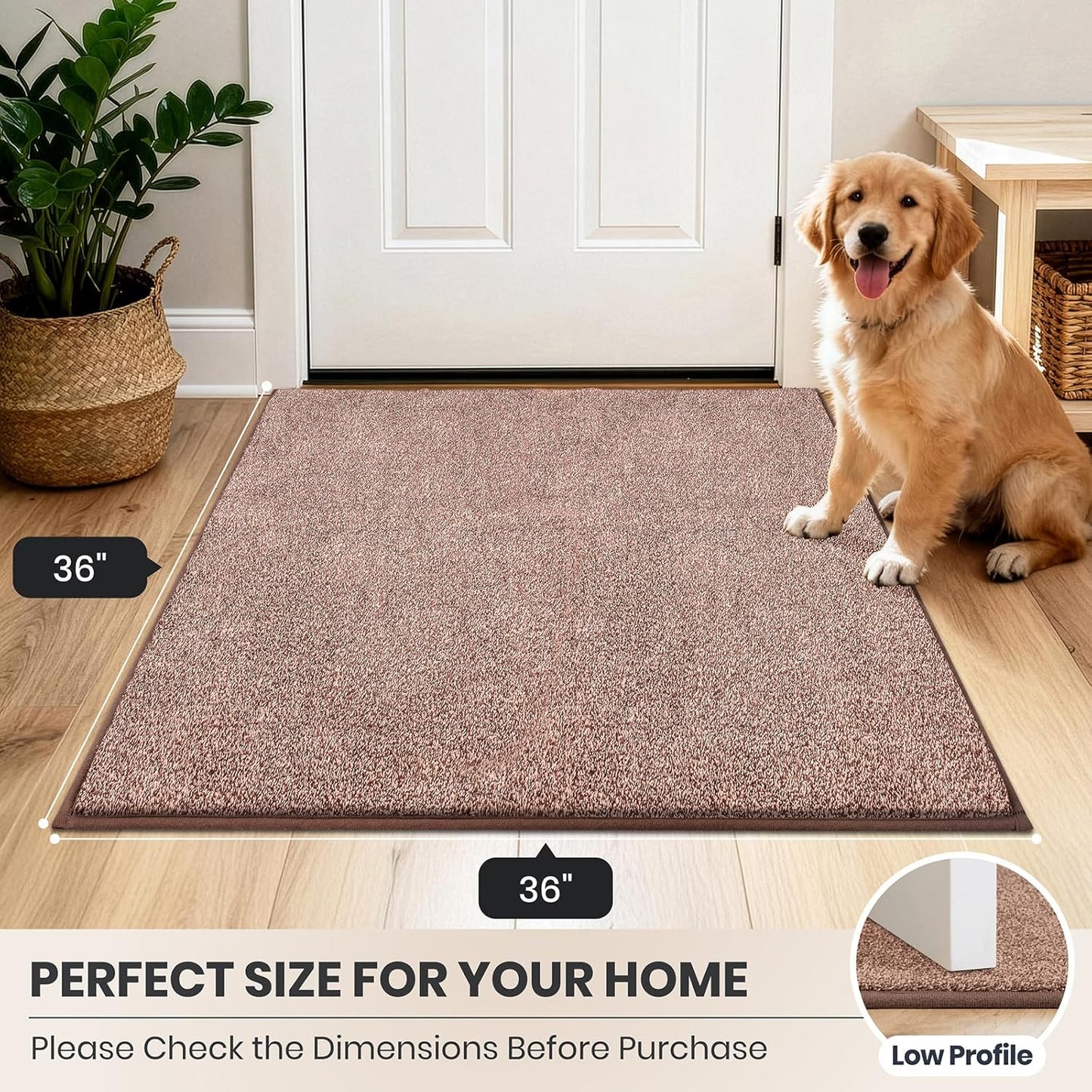 PURRUGS Dirt Trapping Door Mat 20" x 31.5", Non-Slip Machine Washable Entryway Rug, Dog Doormat, Indoor Front Door Mat, Super Absorbent Entry Rug for Muddy Shoes & Paws, Bluish Grey-Black