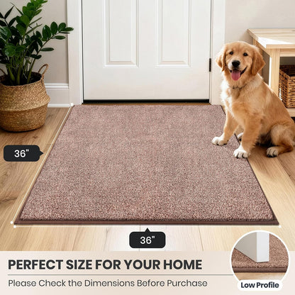 PURRUGS Dirt Trapping Door Mat 20" x 31.5", Non-Slip Machine Washable Entryway Rug, Dog Doormat, Indoor Front Door Mat, Super Absorbent Entry Rug for Muddy Shoes & Paws, Bluish Grey-Black