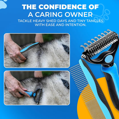 Pet Hair Removal Glove for Dogs & Cats – Dog Grooming Gloves for Shedding, Pet Hair Remover Glove – Pet Grooming Gloves, Cat Grooming Gloves & Cat Brush Glove (Glove + Finger Toothbrush Kit)