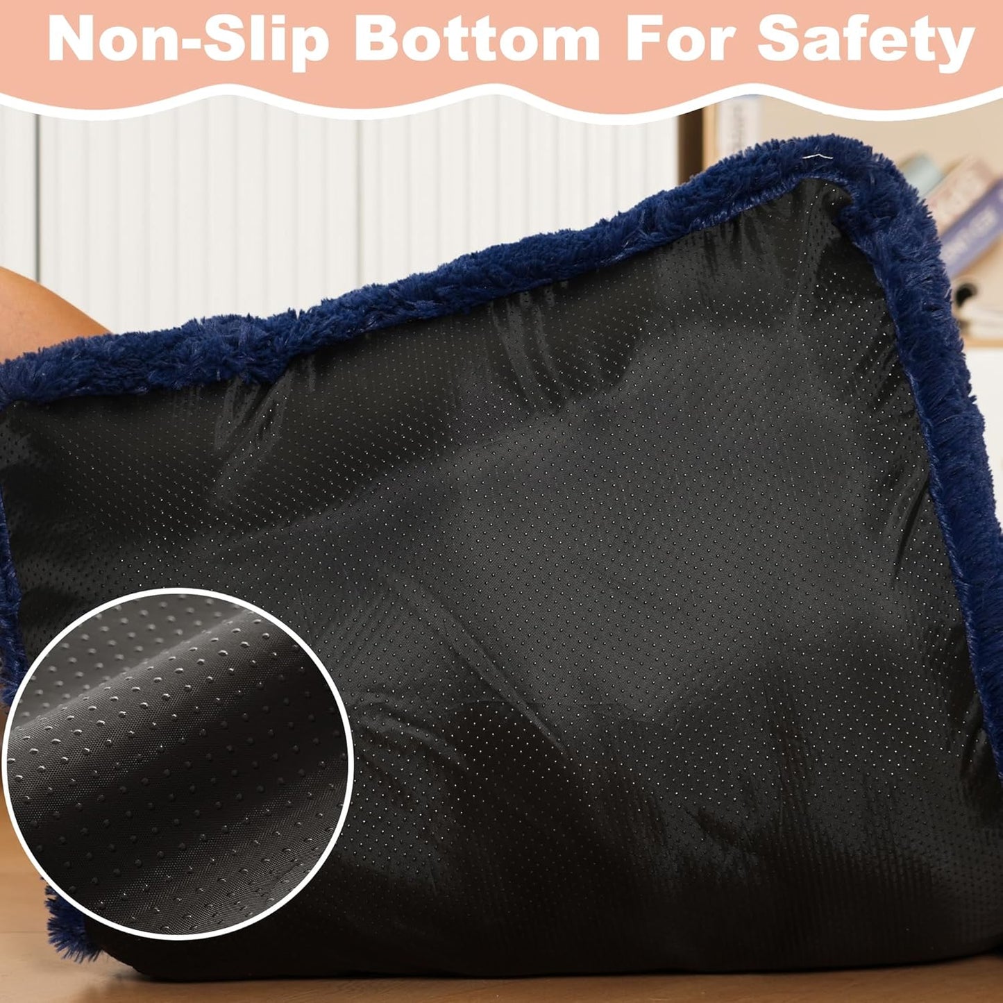 Bedfolks Waterproof Dog Crate Bed, Plush With Removable Washable Cover, Faux Fur Crate Pad for Medium Dogs, Fluffy Kennel 29"x21", Dark Grey