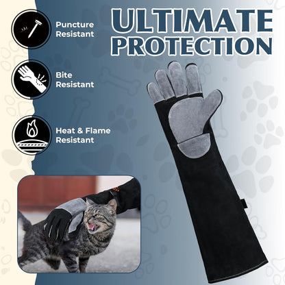 HANDLANDY Animal Handling Gloves, Bite-Proof, Scratch-Resistant, Pet Gloves for Dogs, Cats, Falconry, Gardening