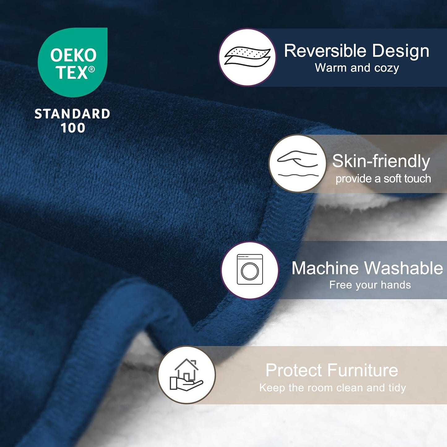 gogobunny Waterproof Blanket for Bed Couch Sofa, Liquid Pee and Fur Proof Pet Blanket for Dog Puppy Cat, Reversible Sherpa Fleece Throw Blanket Furniture Cover Protector (Grey, 50x60 inches)