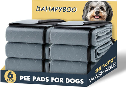 DAHAPYBOO Washable Pee Pads for Dogs,4 Pack Reusable Puppy Pads for Dogs,18x24 Non-Slip Waterproof Pet Training Pads for Crate, Playpen, Bed, Sofa,Whelping Box, Potty Training