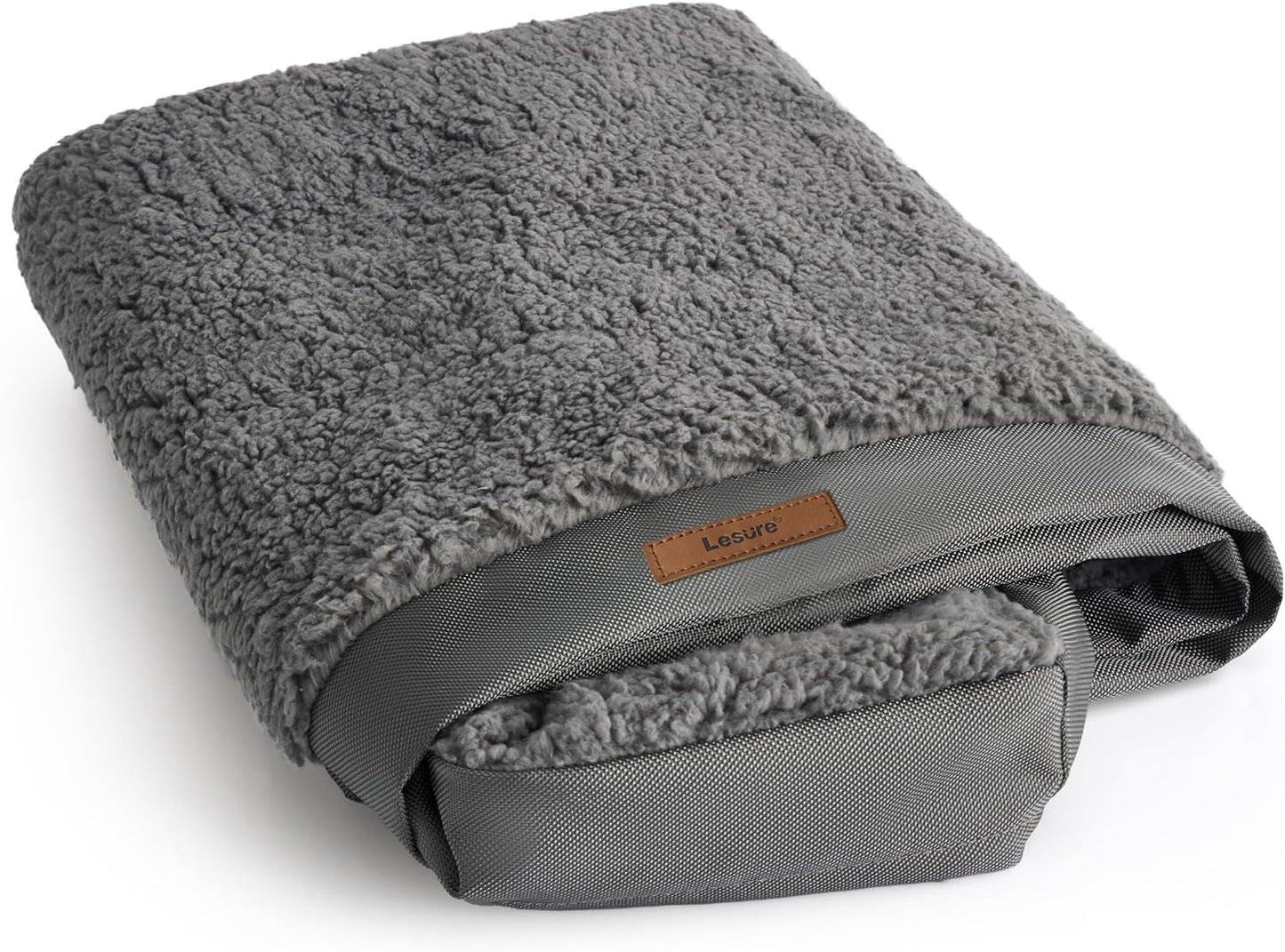 LE SURE Waterproof Dog Bed Cover Replacement Washable - Large Size for Pet Mat 36x27x3 Inches, Grey