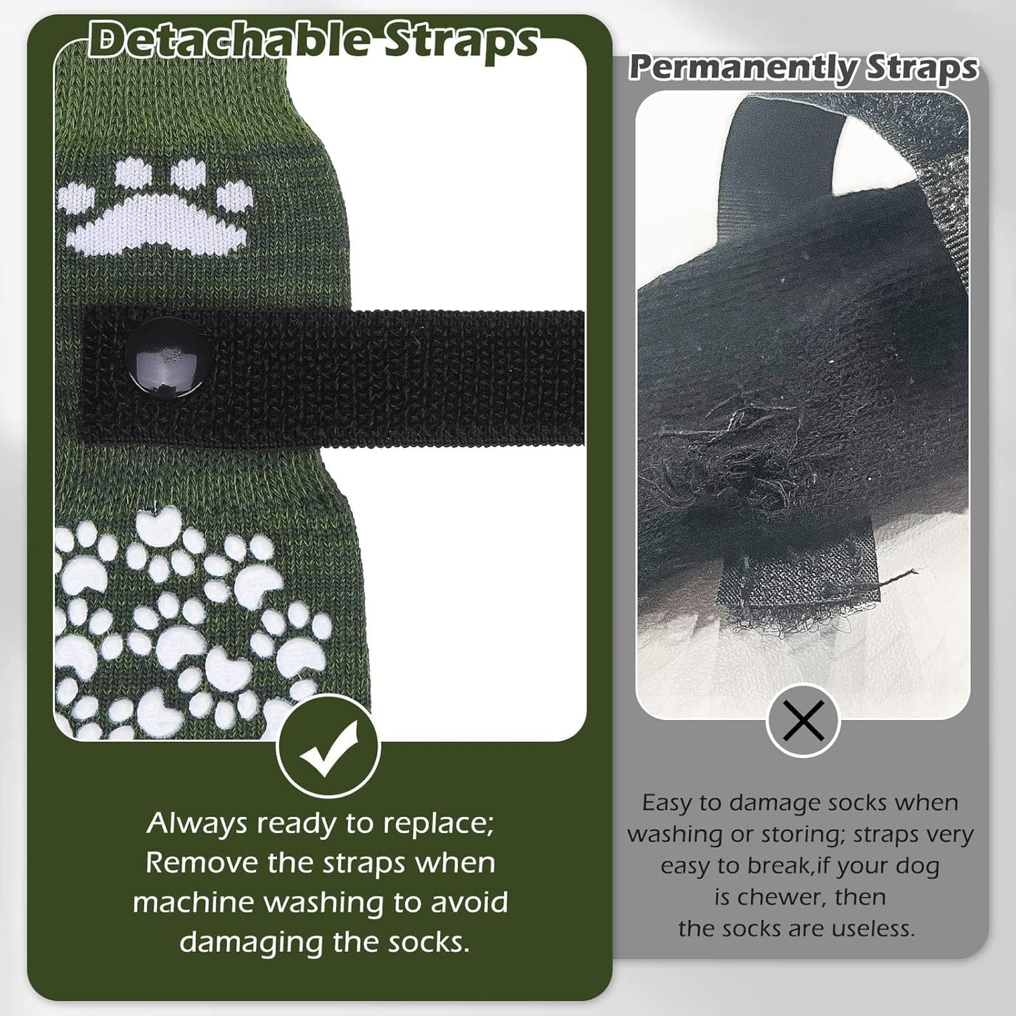 EXPAWLORER Anti Slip Dog Socks to Prevent Licking Paws, Dog Shoes for Hot Pavement, Dog Booties for Small Medium Large Senior Dogs, Traction Control Boots & Paw Protectors for Hardwood Floors