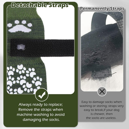 EXPAWLORER Anti Slip Dog Socks to Prevent Licking Paws, Dog Shoes for Hot Pavement, Dog Booties for Small Medium Large Senior Dogs, Traction Control Boots & Paw Protectors for Hardwood Floors