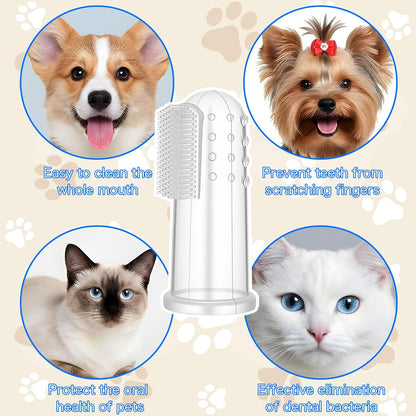 10 Pieces Dog Finger Tooth Brushing Kit, Finger Toothbrush for Cat Dogs Puppy Kitten Fingers Toothbrushs with Silicone Bristles Cat Teeth Cleaning Brush Pet Dental Care & Teeth Cleaning for All Pets