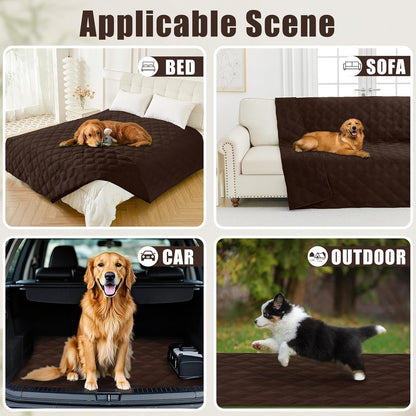 Smiry Waterproof Dog Bed Cover Blanket 30x70, Soft Reversible Pet Blanket, Washable Leakproof Cats Dogs Couch Cover for Sofa, Couch, Furniture, Grey/Dark Grey