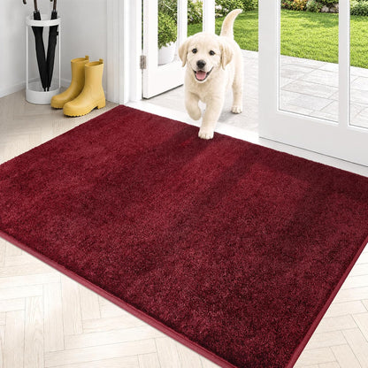 PURRUGS Dirt Trapping Door Mat 20" x 31.5", Non-Slip Machine Washable Entryway Rug, Dog Doormat, Indoor Front Door Mat, Super Absorbent Entry Rug for Muddy Shoes & Paws, Bluish Grey-Black