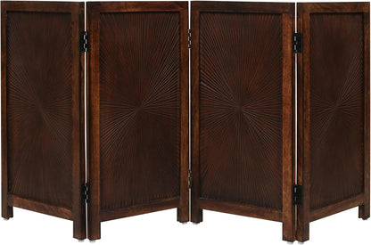 Freestanding Pet Gate for Dogs, Foldable Wooden Dog Gate for House, Indoor Dog Gate for Stair, Doorway, House Design Gates for Dogs Indoor, 72 Inch Wide, (18" x4 Panels 72 inch), Burnt Finish