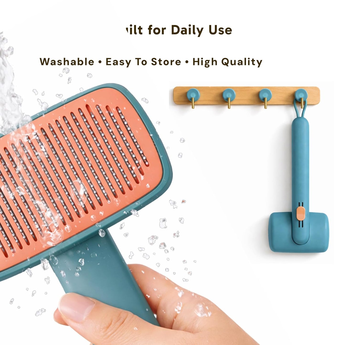 Wolfster Self Cleaning Slicker Brush for Dogs & Cats - Skin-Friendly Deshedding Brush & Undercoat Rake for Short, Medium and Long Hair Pets, Reduces Shedding by 90% (Parrot Green)