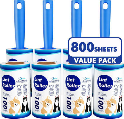 Lint Rollers for Pet Hair Extra Sticky, 800 Sheets Mega Value Set Lint Rollers for Pet Hair Removal, Dog and Cat Lint Remover for Clothes, Furniture, Carpet
