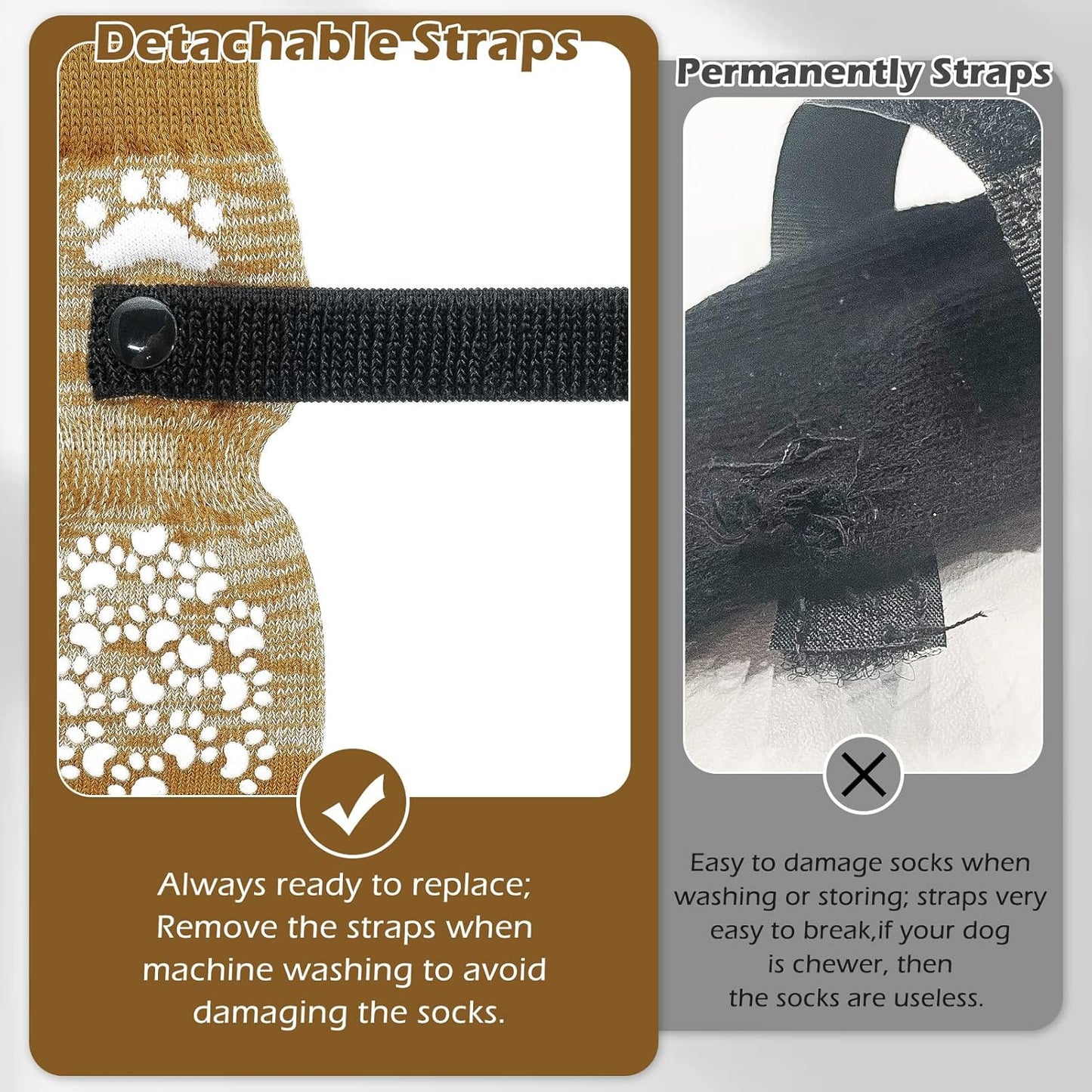 EXPAWLORER 6Pcs Anti-Slip Dog Socks to Prevent Licking Paws,Dog Shoes for Hot Pavement,Dog Booties Traction Control on Hardwood Floor,Boots & Paw Protectors, for Puppy Small Medium Large Senior Dogs