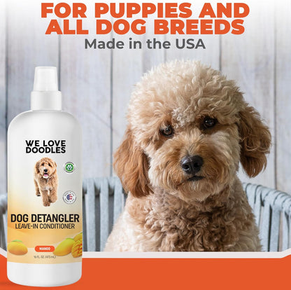 We Love Doodles Dog Detangler Spray - Leave-in Conditioner for Dogs - Dog Detangling Spray - Dematting Spray for Dogs - Tangle Remover - Made in The USA, Large 16 fl oz (Ocean Breeze)