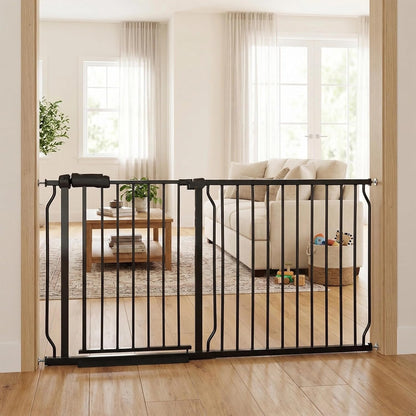 24-29 Inch Narrow Baby Gate, Pressure Mounted No Drilling Dog Gate for Stairs & Doorways, White Metal Safety Gate Indoor for Kids and Pets