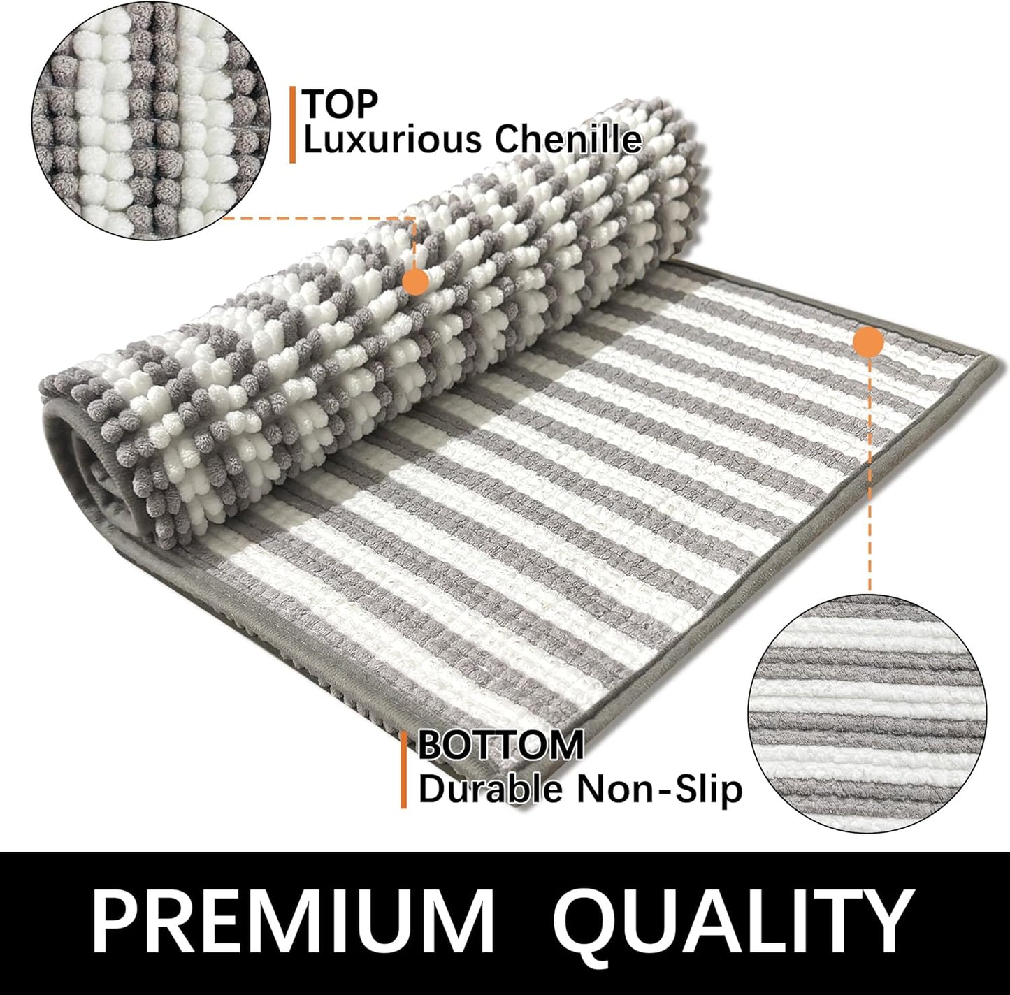 Dog Door Mat for Muddy Paws - Absorbent Quick-Dry Non-Slip Washable Chenille Pet Rug, Indoor Entryway Mat for Front Door & Crate (Brown, 24" L*16" W)