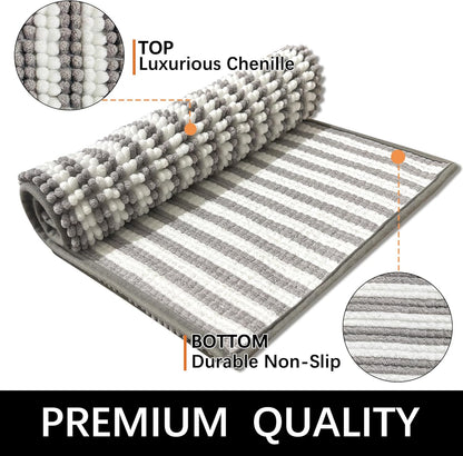 Dog Door Mat for Muddy Paws - Absorbent Quick-Dry Non-Slip Washable Chenille Pet Rug, Indoor Entryway Mat for Front Door & Crate (Brown, 24" L*16" W)