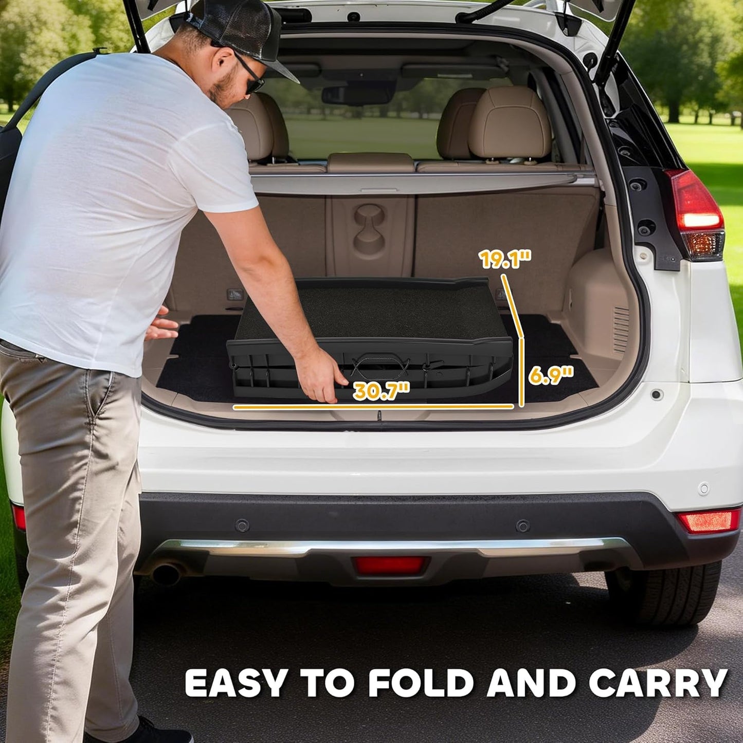 PawHut Folding Dog Ramp for Car, Truck, SUV, 61 Inches Portable Pet Ramp with Grass Surface, Non Slip with Raised Side Rails