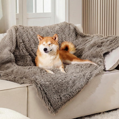 Bedsure Dog Blankets for Large Dogs, Fluffy Waterproof Dog Blanket for Couch Protector and Bed Washable, Fuzzy Faux Fur Pet Throw Blankets for Calming, Dog Accessories, XL, 50×60 inch, Tie-dye Grey