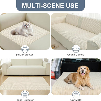 Waterproof Couch Cover for Dogs Washable, Non Slip Back Sectional Sofa Covers for 3 Cushion Couch Pet Friendly, Soft Dog Bed Cover. (Coffee, 30" x 53")