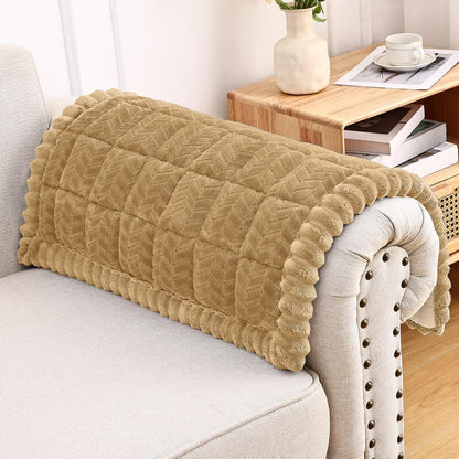 Smiry Non Slip Couch Covers for Dogs, Fuzzy Pet Couch Covers for 2-3 Cushion Sofa Pet Friendly, Soft Sofa Slipcovers Cushion Furniture Protector Washable (Beige, 27.6" x 59")