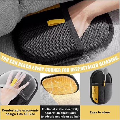 3pcs Pet Hair Remover, Electrostatic Pet Hair Removal Gloves, Reusable Cat & Dog Hair Remover for Couch, Furniture, Carpet, Curtain, Upgraded Animal Fur Removal Tool, Cat Grooming Gloves