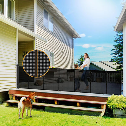 Uamector 138-Inch Extra Wide Retractable Baby Gate & Dog Gate, Reinforced Mesh Safety Gate Adjustable for Large Openings - Stairs, Doorways, Hallways - Indoor/Outdoor Use